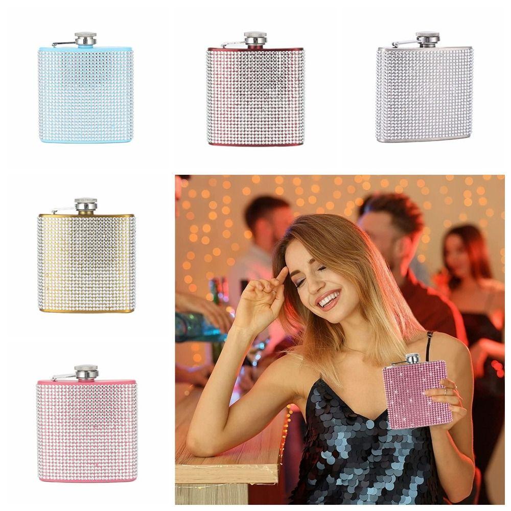Leak-proof Wine Bottle Portable Alcohol Bottle Diamond Hip Flasks