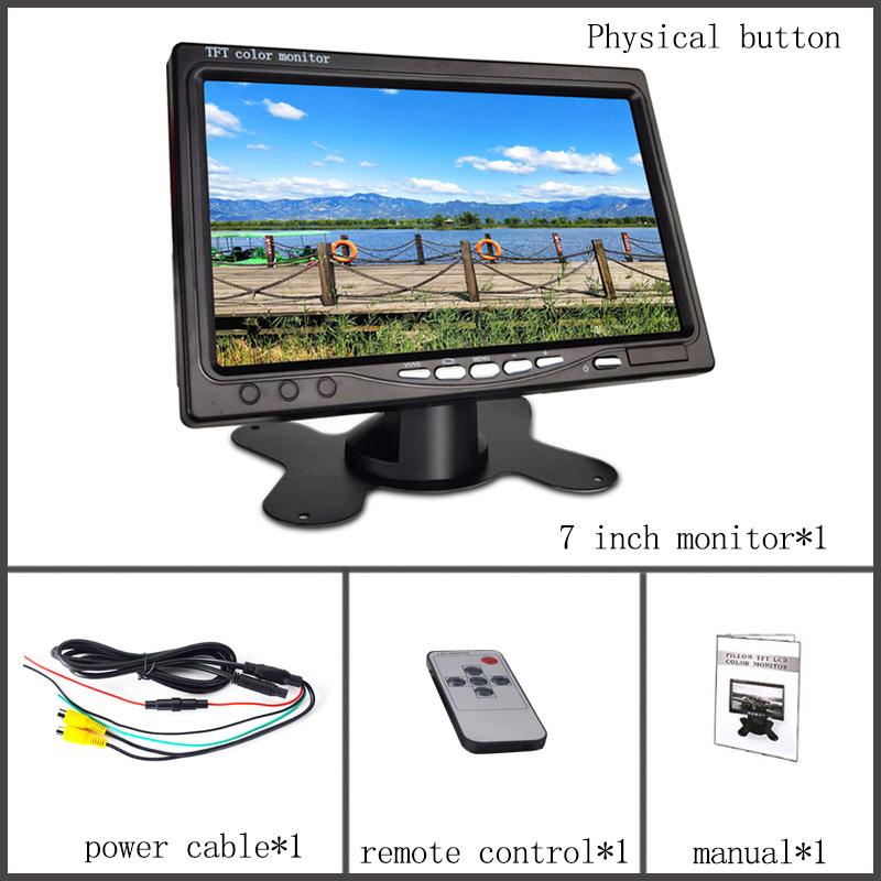 HD 7-дюймовый автомобильный TFT LCD зеркало-монитор с экраном для парковки автомобиля, 2 входа AV, автоматическое управление дисплеем, используется для камеры заднего вида