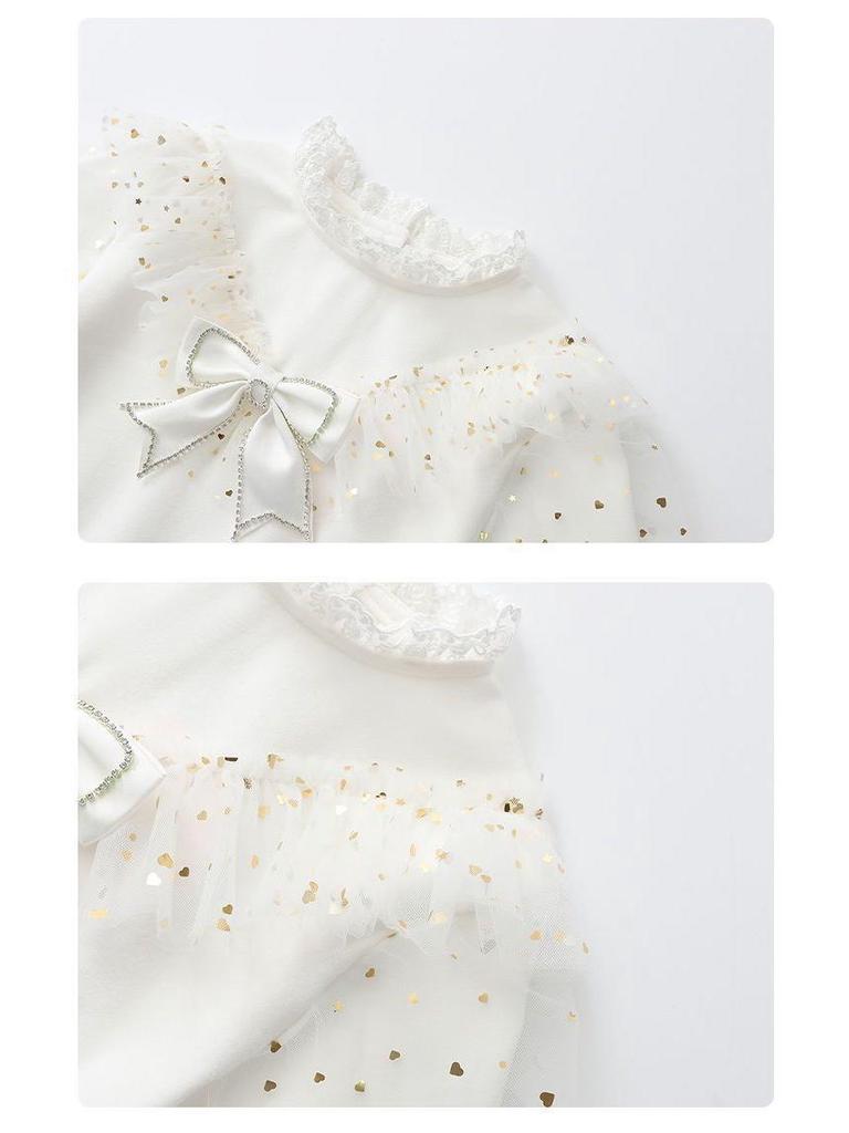 Плюс бархатный теплый сетчатый свитер принцессы с бантом для девочек-подростков