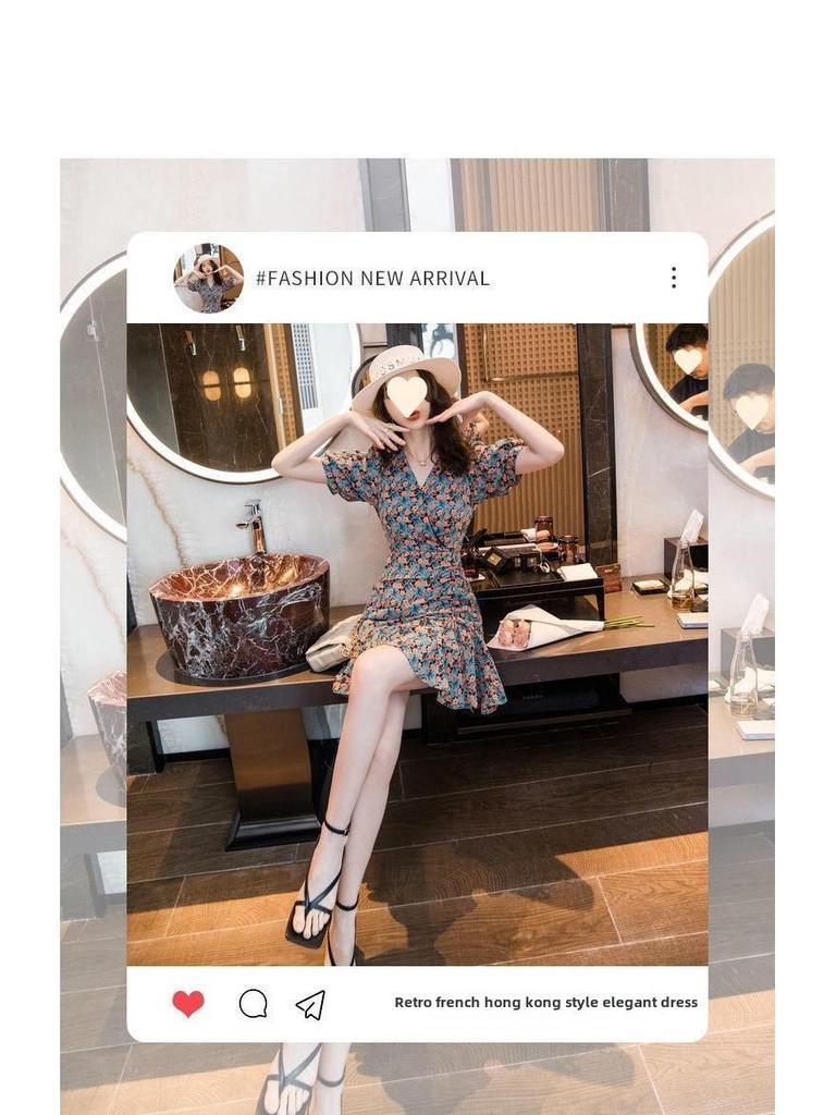 2025 Новый стиль летнее облегающее платье с цветочным принтом: Дизайн Феи Первой Любви