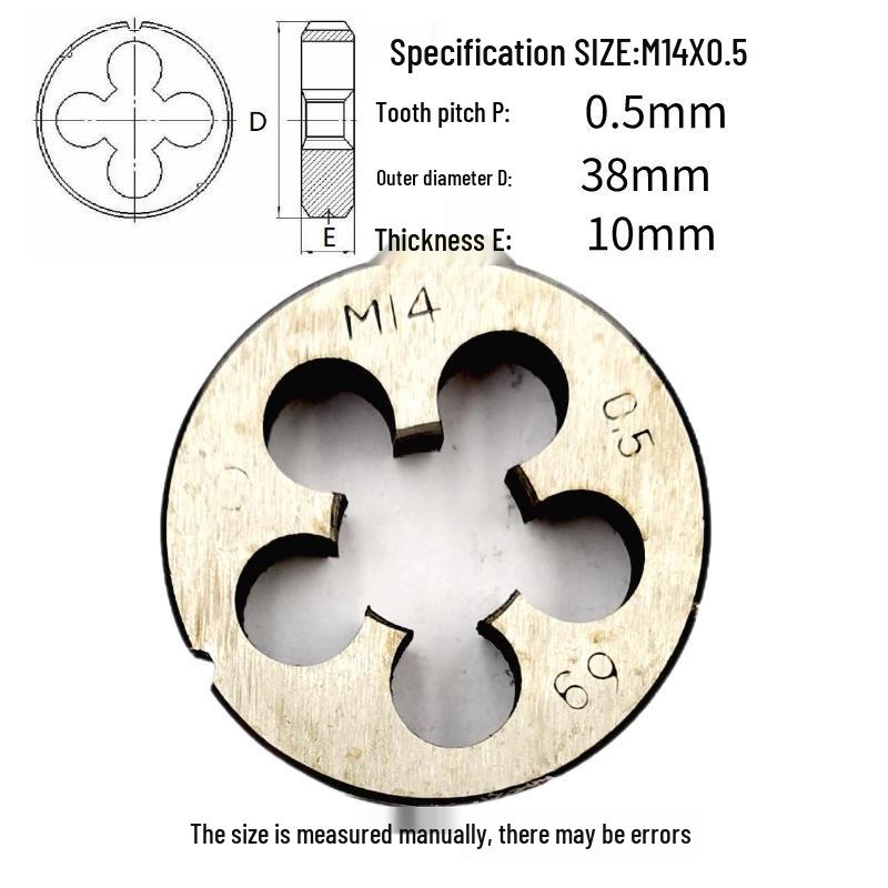 Круглые плашки для нарезания резьбы на болтах M12-M14, Шаг 1.75-0.5, Правая и Левая резьбы