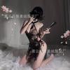 Sexy Sexy Lace Hollow Vintage Cheongsam Uniform Seduction Perspective Cosplay Passion