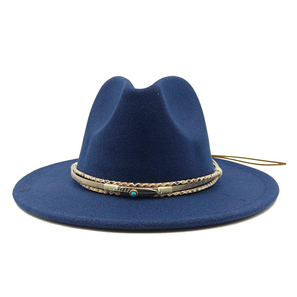 Fedora Autumn and Winter New Leaf Accessories Men's Gentlemen Women's Church Hat Wide Brimmed Jazz Hat Sombrero Hombre