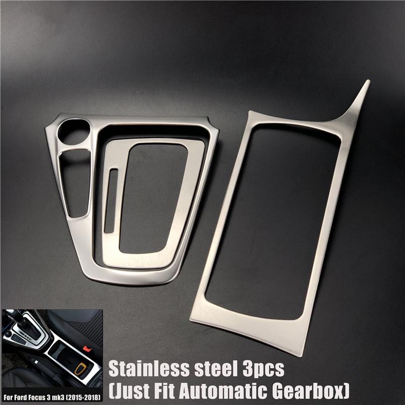 Car Accessories Gearbox Water Cup Holder Panel Trim Interior Decoration Frame Sticker For Ford Focus 3 Mk3