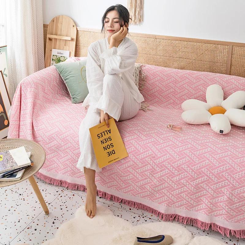 Чехол для дивана в богемном стиле для сдаваемой в аренду недвижимости Four Seasons, ткань с волнистым узором