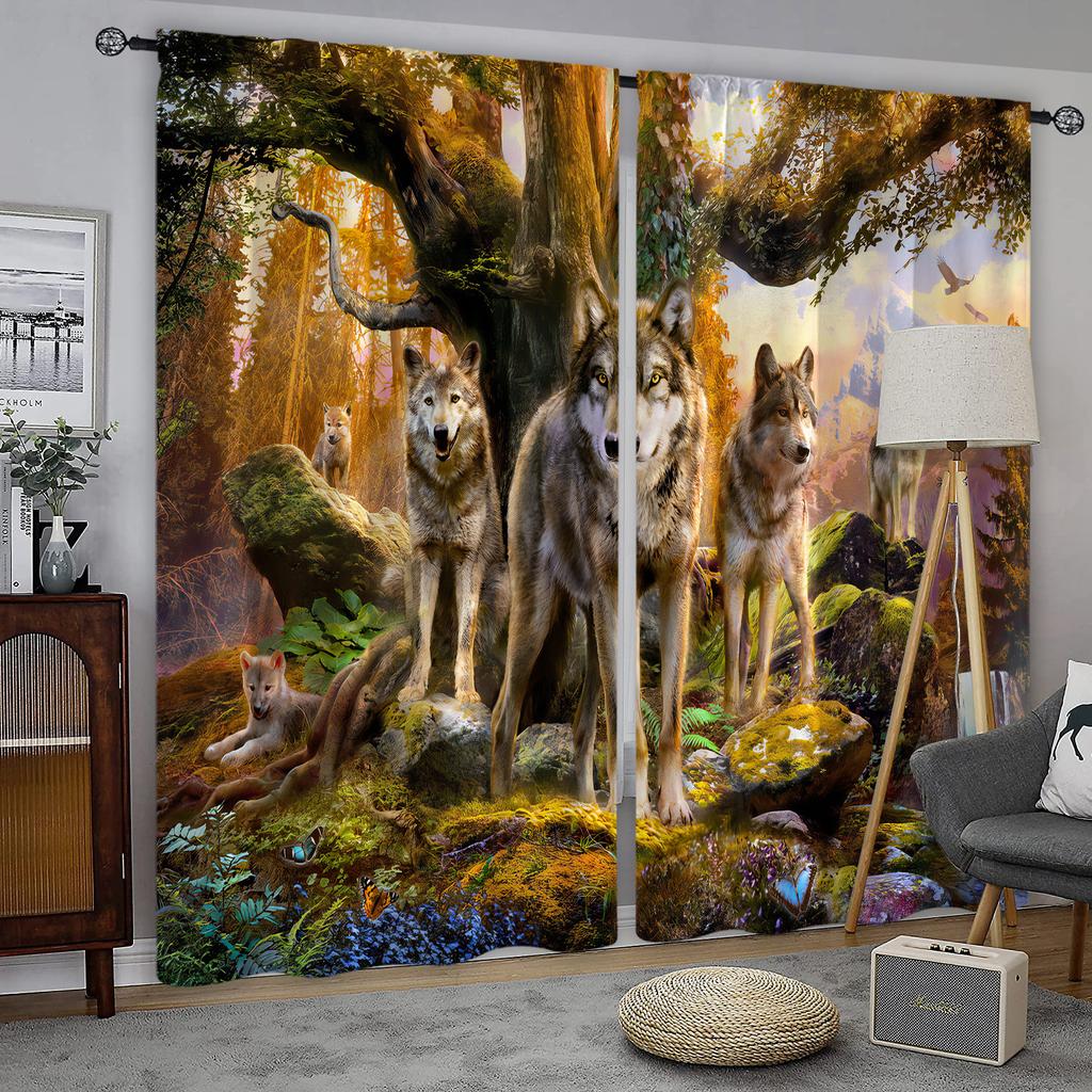 Современные шторы с 3D волками и животными для гостиной, роскошные шторы для спальни, кухни, шторы, декор для окон