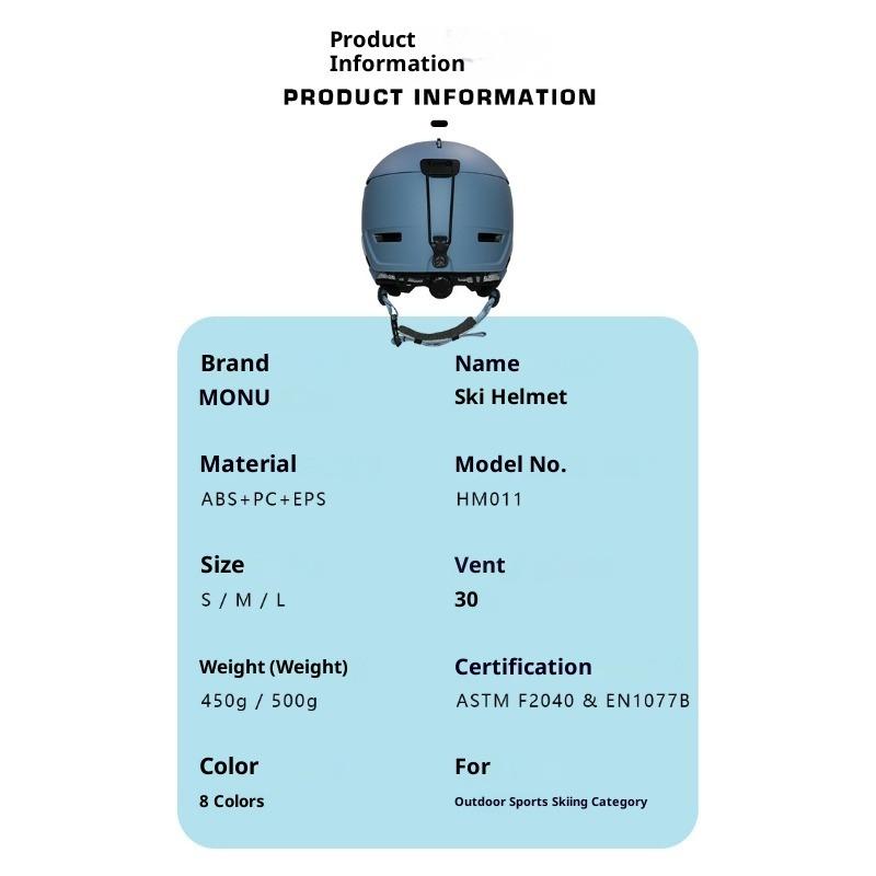 Лыжный шлем Интегрированное формование Мужской и женский Одинарная и двойная доска Для помещений и улицы Безопасность Противоударный Теплый Лыжный шлем Снаряжение