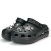 Crocs Классические клоги Серебряная бабочка ЭВА Удобные и универсальные Модные туфли с отверстиями Унисекс Черные