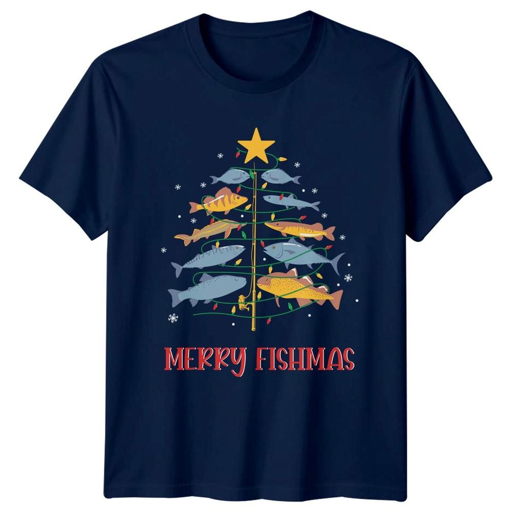 Merry Fishmas TShirt Christmas Fishing Christmas Gift For Him And Her