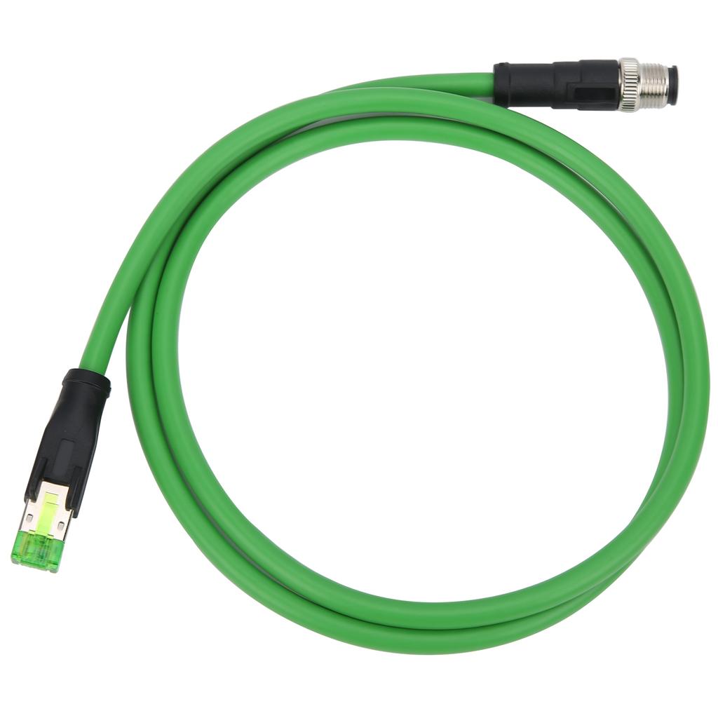 M12 to RJ45 Patch Cord 4Pin Networking Cable for Industrial Ethernet Applications IP67 Waterproof