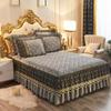 Luxury Winter Fast Warm Velvet Bed Skirt Ultra Soft Thick Flannel Quilted Bed Sheet Non Slip Bed Cover Bedspread King Size