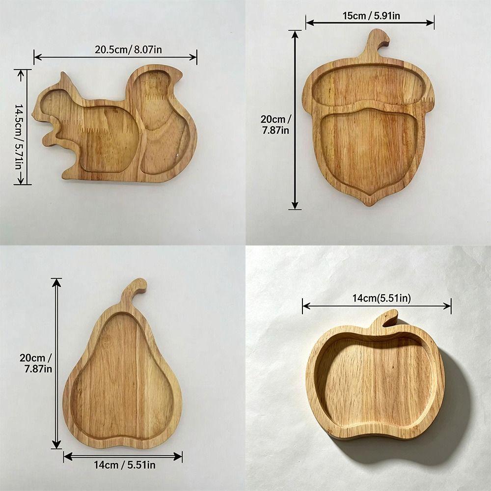 Squirrel Fruit Shape Squirrel Wooden Snack Tray Wood Fruit Serving Dish Dining Table