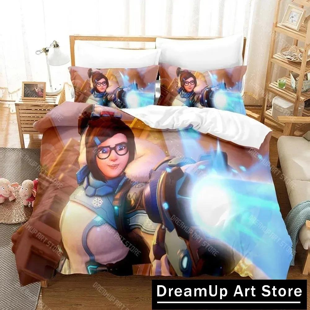 Игровой постельный комплект Overwatch 2 Invasion для 3D-печати Односпальный Двуспальный Полный Queen King Размер Комплект постельного белья для спальни взрослого ребенка Комплекты с пододеяльником