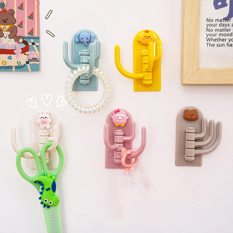 Симпатичные крючки, самоклеящиеся, 3 крючка, симпатичные, для студенческого общежития, бесплатный дырокол, не оставляющий следов, липкий крючок, настенный, дверной, крючок для ключей