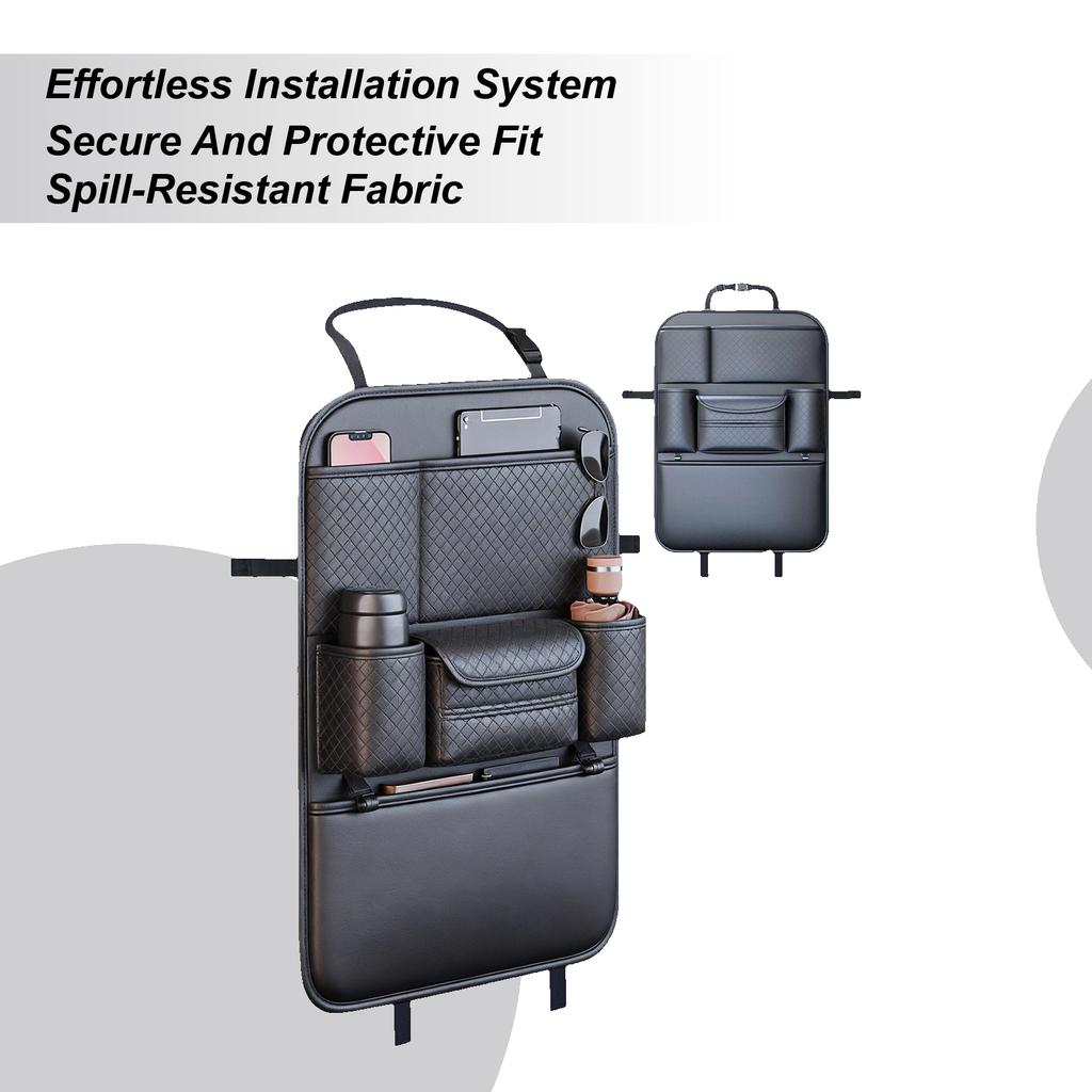 Back Of Seat Organizer Large Capacity Travel Accessories Kick Mats Back Seat Protector For Trailer Truck Sedan Pickup Tablets