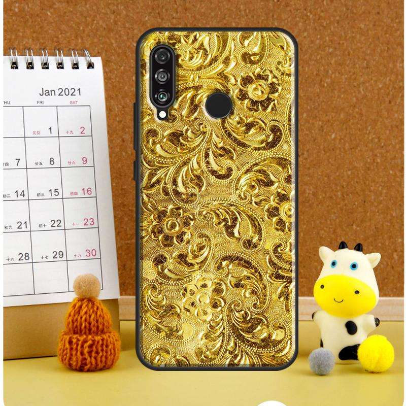 Золотой цветочный узор для чехла Huawei Nova 9 10 SE 3i 7i 8i 11i 12i Y60 Y61 Y70 Y72 Y73 Y90 Y91 P20 P30 P40 Lite