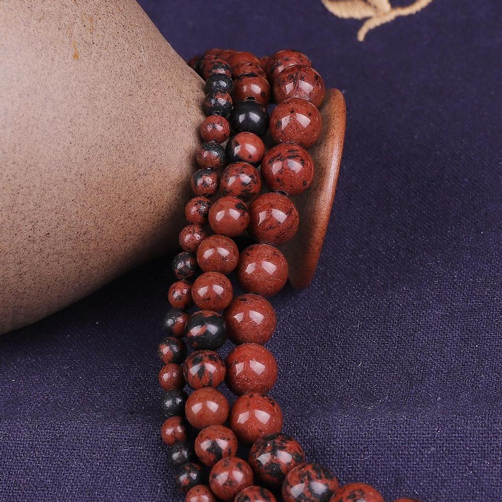 Натуральный камень красный обсидиан круглые свободные бусины для изготовления ювелирных изделий DIY аксессуары