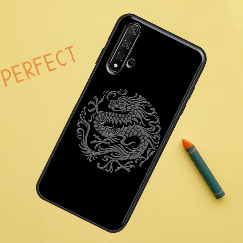 Чехол в китайском стиле с журавлем и драконом для Huawei Nova 5T 9 10 SE 7i 8i 11i 12i Y60 Y61 Y70 Y72 Y73 Y90 Y91 P20 P30 P40 Lite