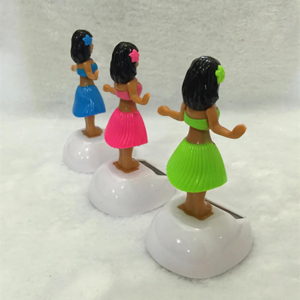 Car Decoration Dancing Doll Accessories Solar Power Toy Shaking Head Hawaii Swinging Animated Girl Ornament Car-styling