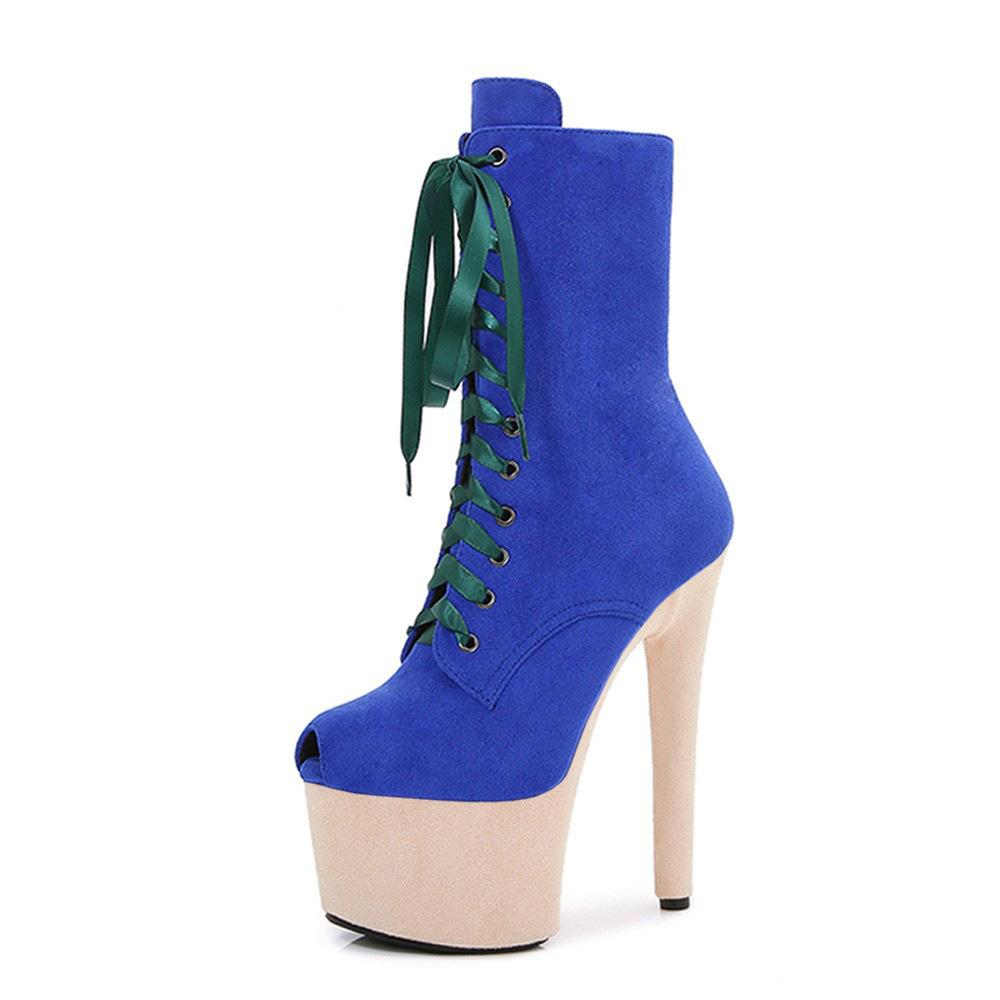 Сексуальные супервысокие сапоги 17 см с открытым носком, для танцев на пилоне, на высоком каблуке, для ночного клуба, модель подиумной обуви на платформе