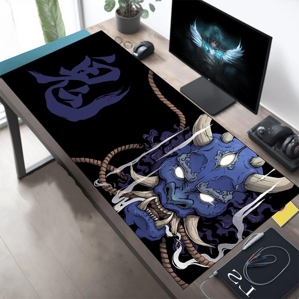 Ghost Warrior Mouse Pad Anime XXL Gaming Accessories Office Gamer Keyboard Desk Mat Non-Slip Laptop Large Mask Mouse Pads