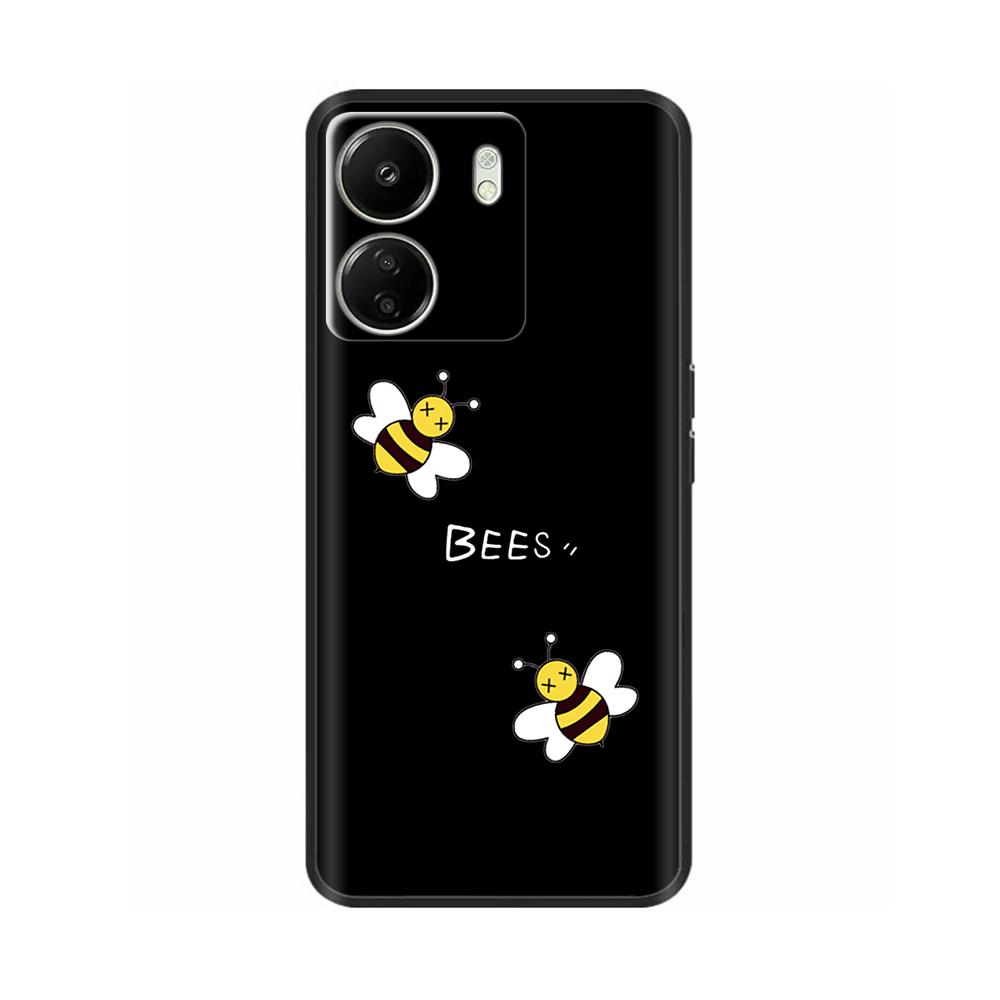 Чехол для Xiaomi Poco C65 Милый Роскошный Расписной Задний Чехол Мягкий Черный Силиконовый Чехол для Телефона Для Xiaomi Poco C65 PocoC65 Fundas Бампер