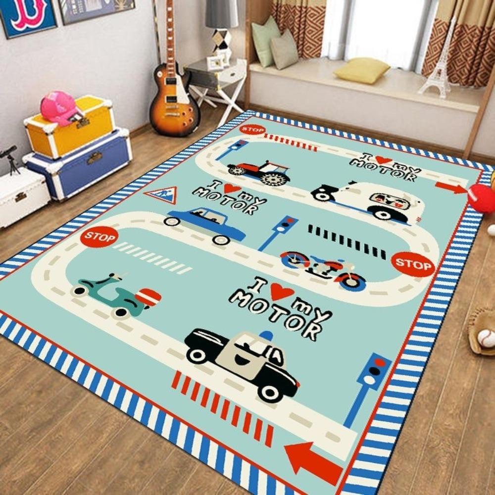 Soft Road Traffic Route Mat Non-slip Toddler Crawling Road Carpet Room Decor