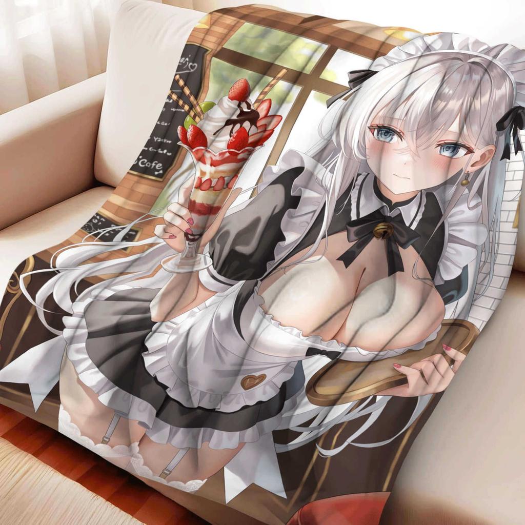 Cartoon Printed Flannel Blanket for Beds Hiking Picnic Fashionable Bedspread Throw Blanket