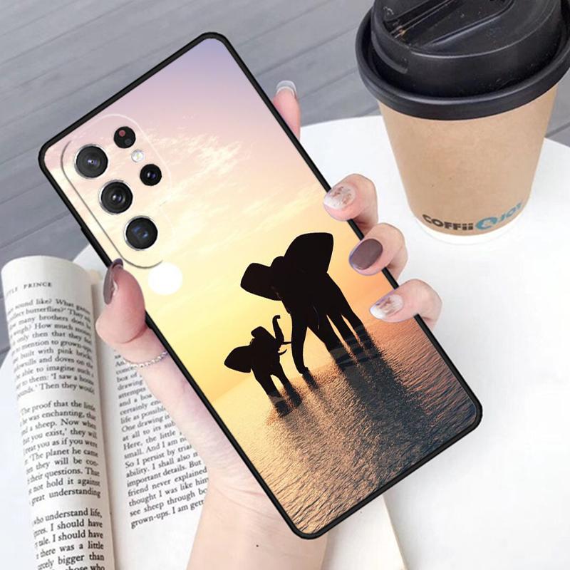 Чехол для телефона Животное Слон Чехол Для Samsung Galaxy S24 S25 Ultra S21 S22 Ultra S10E Note 10 Plus Note 20 FE S23