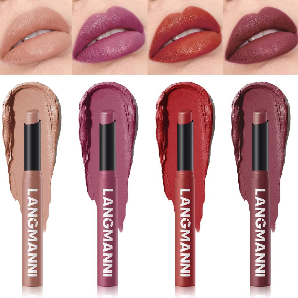 Matte Lipstick Pencil - Waterproof, Long-Lasting, Non-Stick Cup Lipstick Lip Gloss Gift for Women