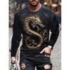3D Printed Dragon Eagle T-Shirt For Men Cool Animal Pattern Tees Autumn Casual Long Sleeves Street O-Neck Tops Loose T Shirts