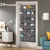 24 Pockets Shoe Organizer Durable Over the Door Hanging Storage Bag with Hooks For Closet Door Entryway Bedroom Pantry Shoe Rack