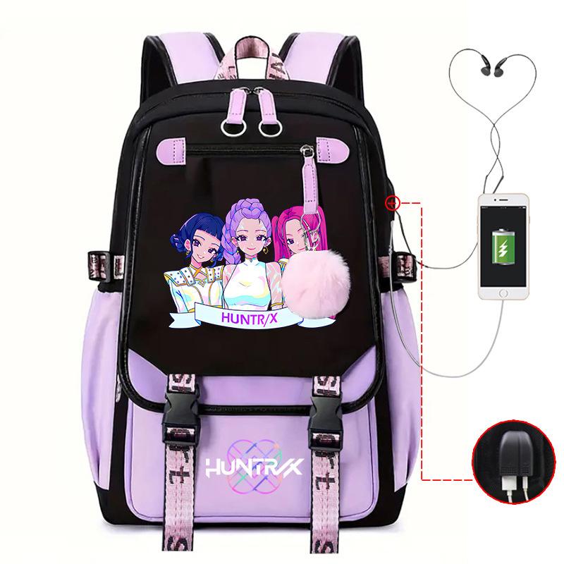 College Style Animation Cartoon Student Schoolbag Junior High School Multi-Functional Large Capacity Leisure Backpack