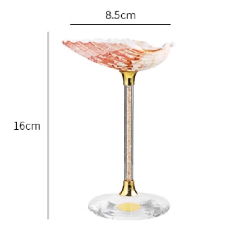 Luxury Tall Glass Natural Conch Fan Shell Glass Creative Personality Red Wine Glass Home Decoration Cocktail Mug Exquisite Gift