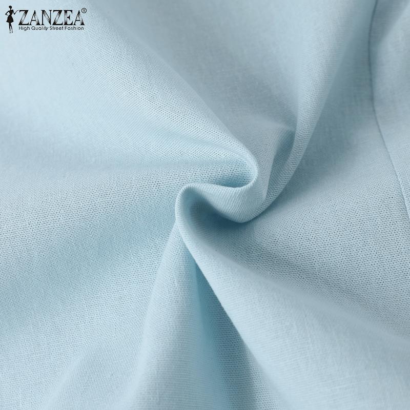 ZANZEA Women Casual Turn Down Collar Long Sleeve Thin Unlined Cardigan Tops Decorative Pocket