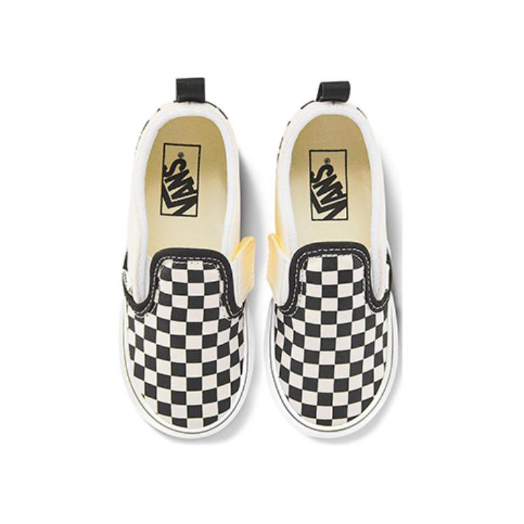 Vans Классические слипоны V TD Шахматная клетка - Черно-белые детские кроссовки VN0A34885GX