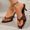 Мода Новый Стиль Популярный Дизайнер Летние Женские Шлепанцы с Перемычкой для Пальцев Модные Роскошные Женские Туфли на Высоком Каблуке для Стриптиза Вечеринок Zapatos Mujer