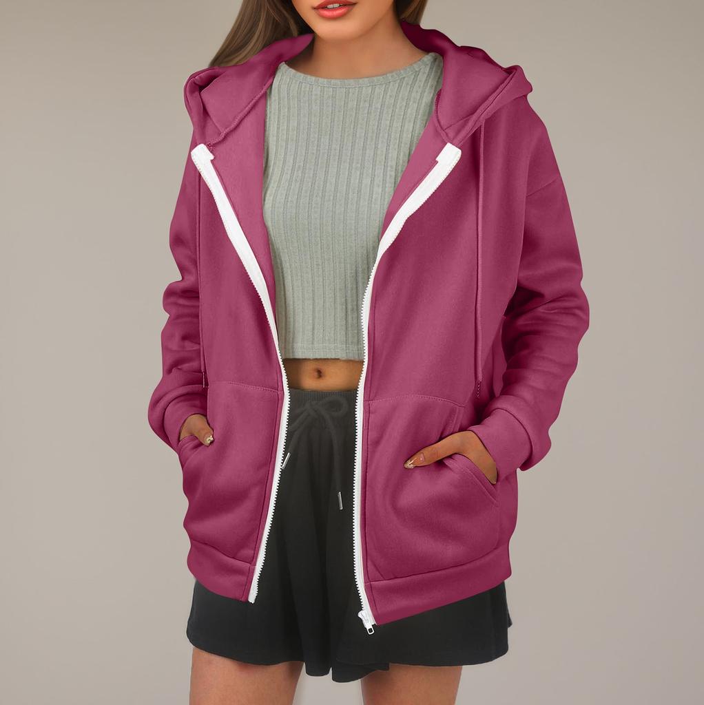 Женская толстовка с капюшоном, однотонная, с длинными рукавами, свободная спортивная куртка с капюшоном