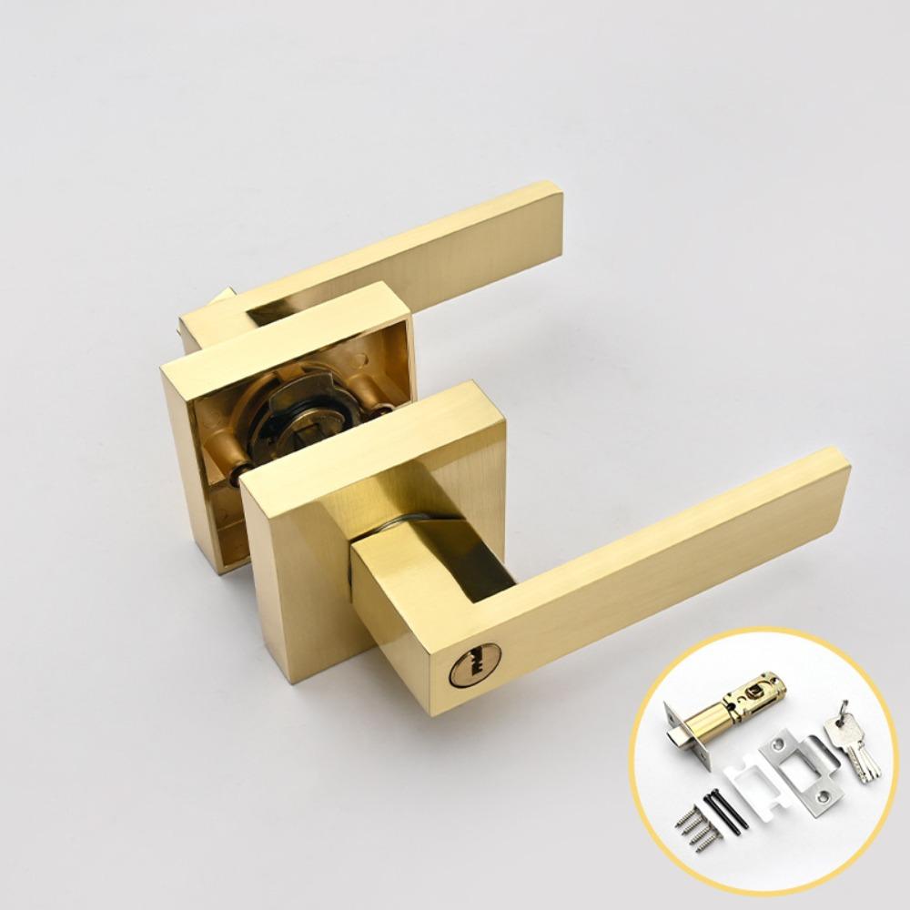 Прочный квадратный дверной замок для внутренней двери, утолщенный, с сердечником/штифтом, прочный трехстержневой замок из алюминиевого сплава, регулируемый