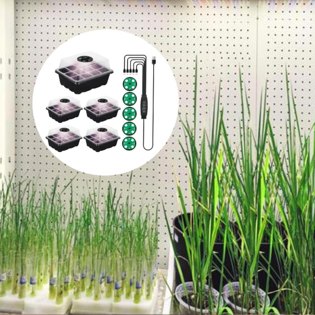 5 комплектов лотков для рассады с подсветкой для растений, регулируемая яркость, садовые принадлежности, многоразовые, практичные