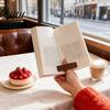 Wood Book Stand Wooden Page Holder Ergonomic Thumb Ring Portable Finger Pain Relief For Readers Lightweight Folder Reading Comfort Accessory Hole