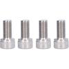 Hex Bolt, 1.25mm Fine Pitch M10 4Pcs Socket Cap Screw Bright Finish A2-70 Stainless Steel for Construction for DIY Jobs for Automotive