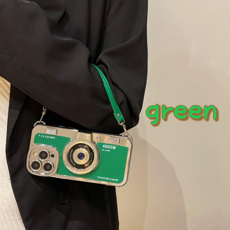 Vintage Camera-Style TPU Phone Case With Detachable Hand Strap IPhone 16 Pro Max 17 Anti-Drop Protection