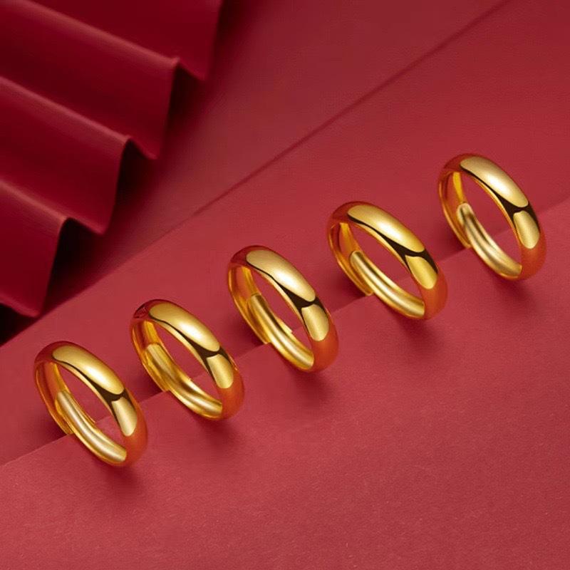 Простое кольцо, гладкое кольцо, тот же стиль для мужчин и женщин, регулируемое отверстие, желтое и золотое кольцо для парня, девушки.