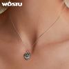WOSTU Стерлингового Серебра 925 пробы, винтажный стиль, кулон с крыльями ангела и сердцем, ожерелье, женское ожерелье s925, вечерние украшения для семьи, модные ювелирные изделия, подарок