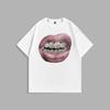 T-shirt Mouth Print T-shirt Men's Summer Cotton Casual Short-sleeved Men