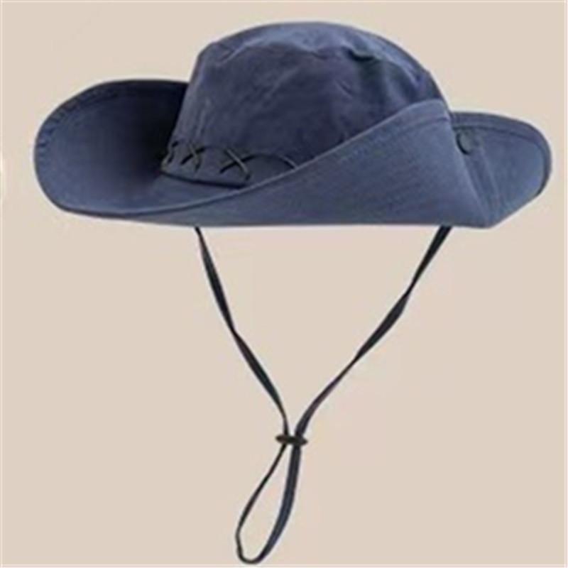 Western cowboy hat breathable sunscreen hat female climbing outdoor bucket hat sun male visor hat hiking hat