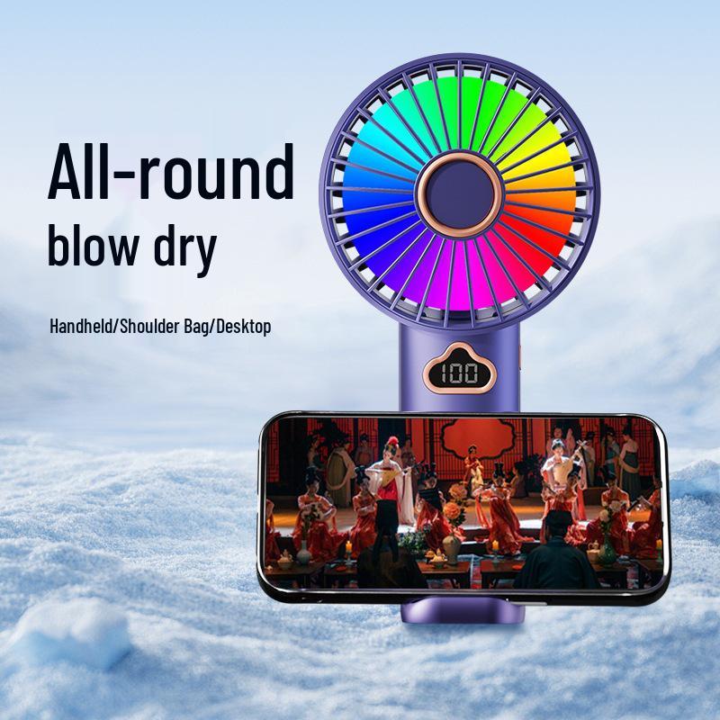 High-Speed Portable Handheld Turbo Fan with USB Digital Display