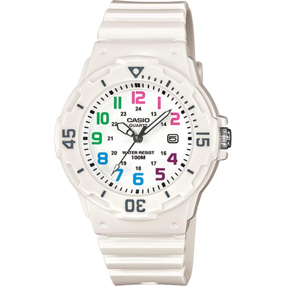 Аналоговые часы Casio LRW-200H-7BV Глянцевые Белые Мультицветные для Женщин и Детей