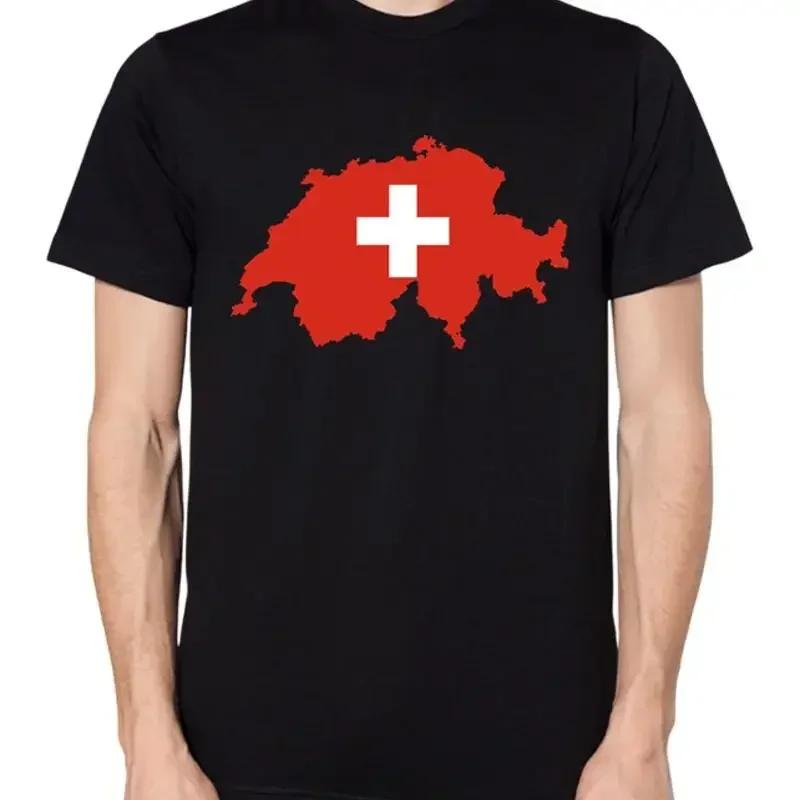 Switzerland Flag Map T Shirt Men Ladies Top